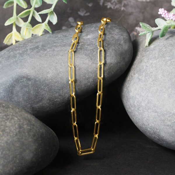 14K Yellow Gold Wide Paperclip Chain (3.20 mm) - alternate view 4