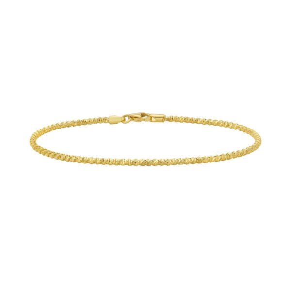 14K Yellow Gold Sparkle Spring Chain Bracelet (2.10 mm) - alternate view 2