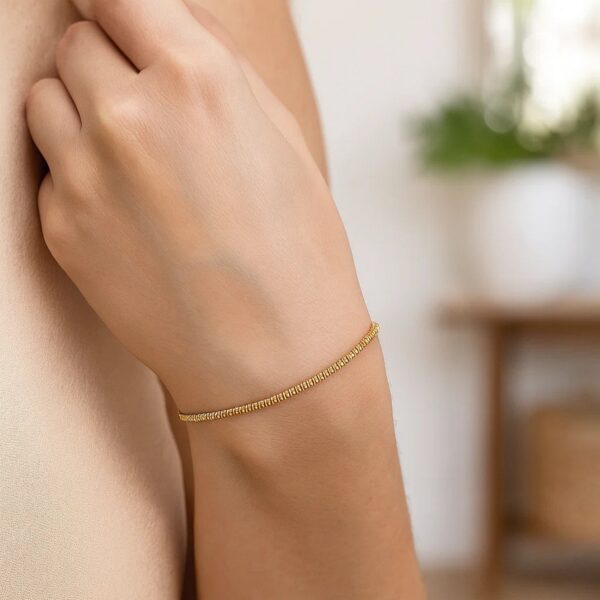 14K Yellow Gold Sparkle Spring Chain Bracelet (2.10 mm) - alternate view 3