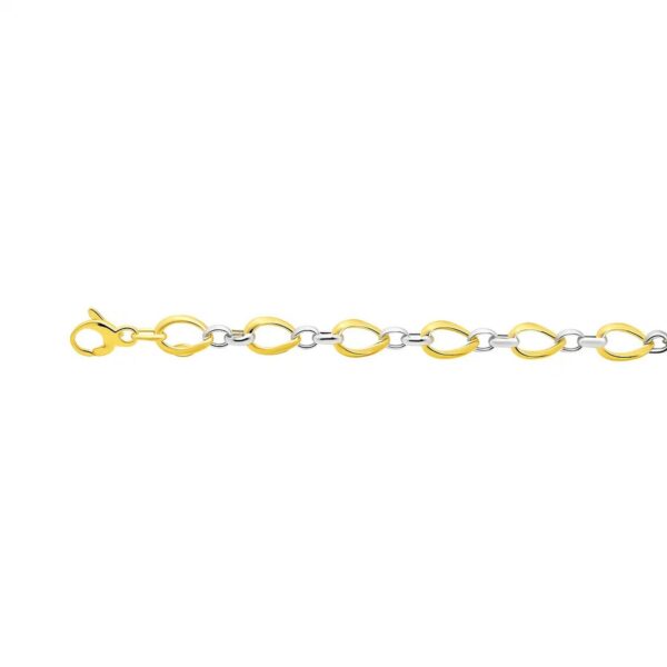 Twisted Oval Chain Bracelet in 14k Two Tone Gold (7.40 mm) - Two-Tone Gold - alternate view 2