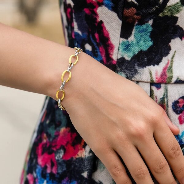 Twisted Oval Chain Bracelet in 14k Two Tone Gold (7.40 mm) - Two-Tone Gold - alternate view 4