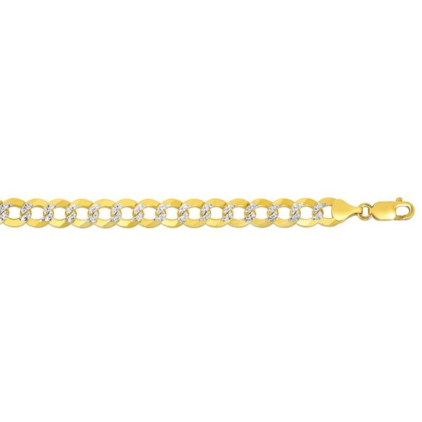 10 mm 14k Two Tone Gold Pave Curb Chain (9.70 mm) - Two-Tone Gold - alternate view 2