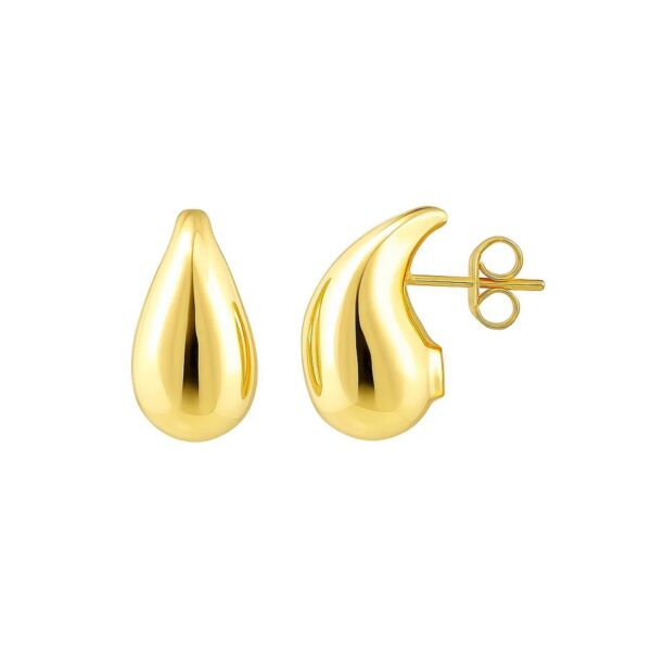 Small Raindrop Stud Earrings in 14K Yellow Gold - alternate view 2