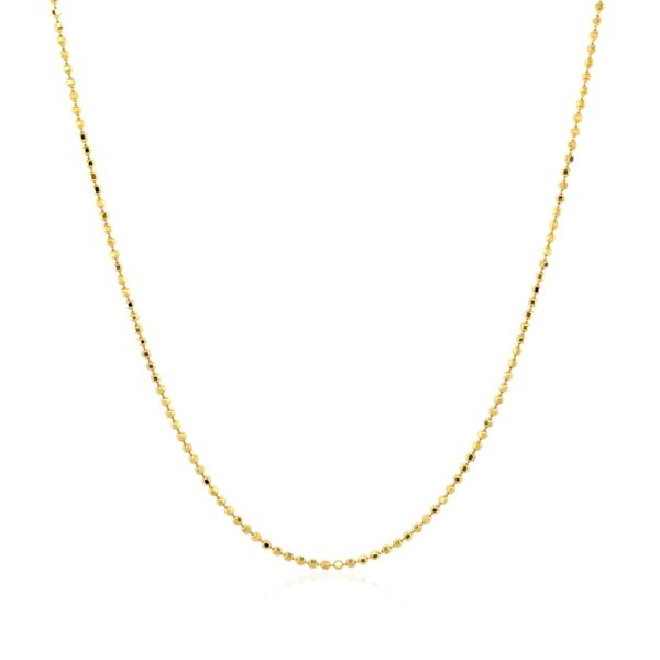 14k Yellow Gold Diamond Cut Bead Chain (0.90 mm) - alternate view 2