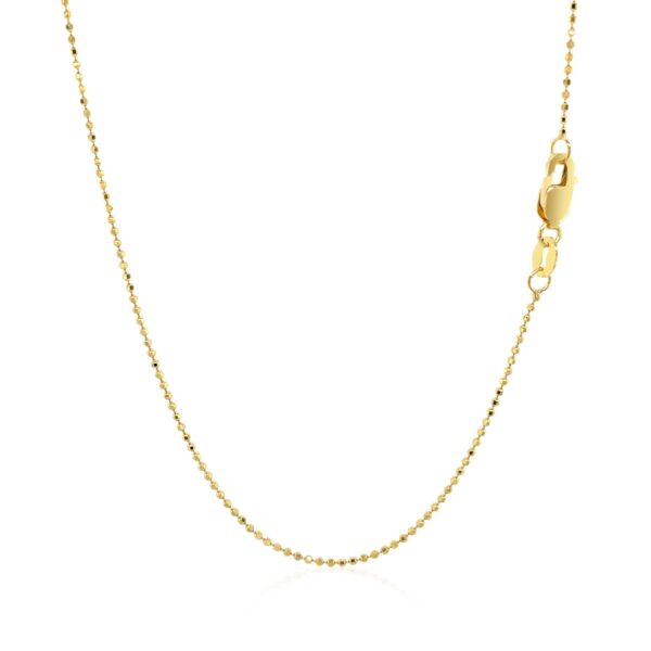 14k Yellow Gold Diamond Cut Bead Chain (0.90 mm) - alternate view 3