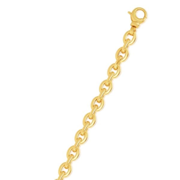 14k Yellow Gold Polished Oval Link Necklace - alternate view 3