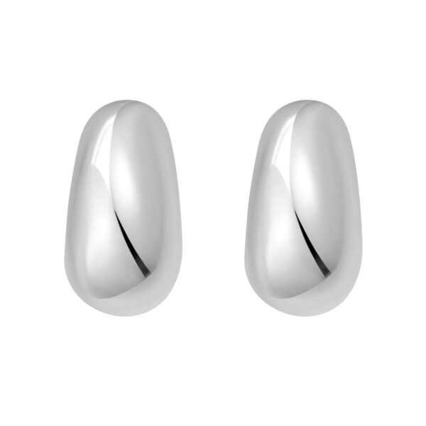 Sterling Silver Twisted Puff C Hoop Earrings - alternate view 2