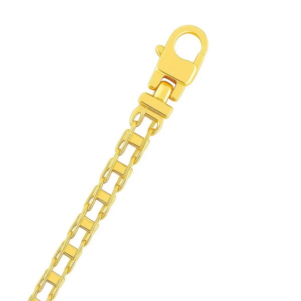 14k Yellow Gold Mens Bracelet with Rail Motif Links (5.00 mm) - alternate view 3