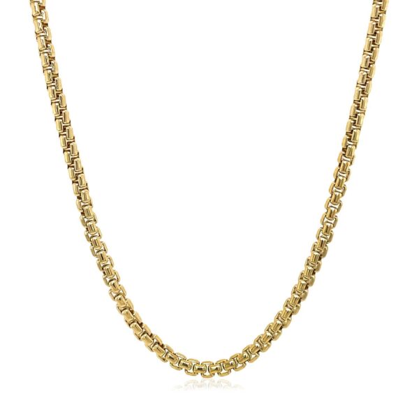 14k Yellow Gold Solid Round Box Chain (3.6 mm) - alternate view 2