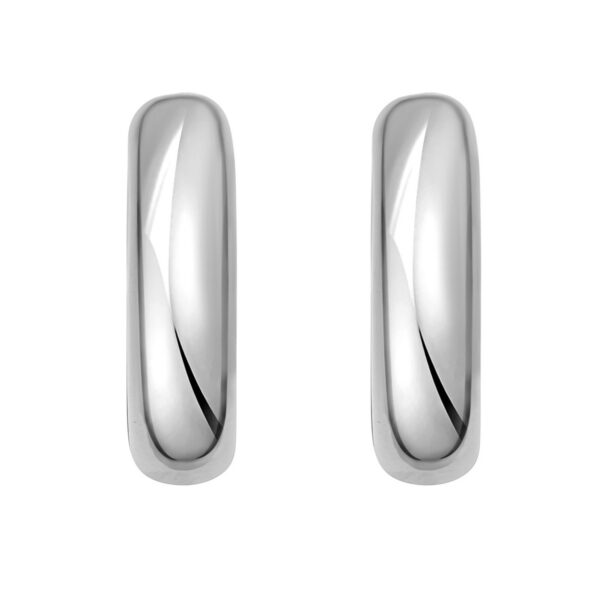 Sterling Silver Round Hoop Earrings (15 mm) - alternate view 2