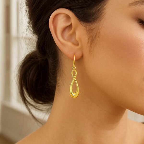 14k Yellow Gold Polished Earrings in Infinity Design - alternate view 2