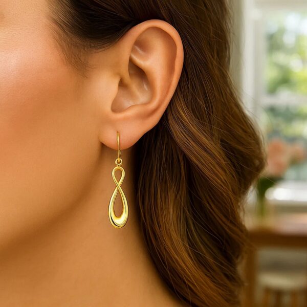 14k Yellow Gold Polished Earrings in Infinity Design - alternate view 3
