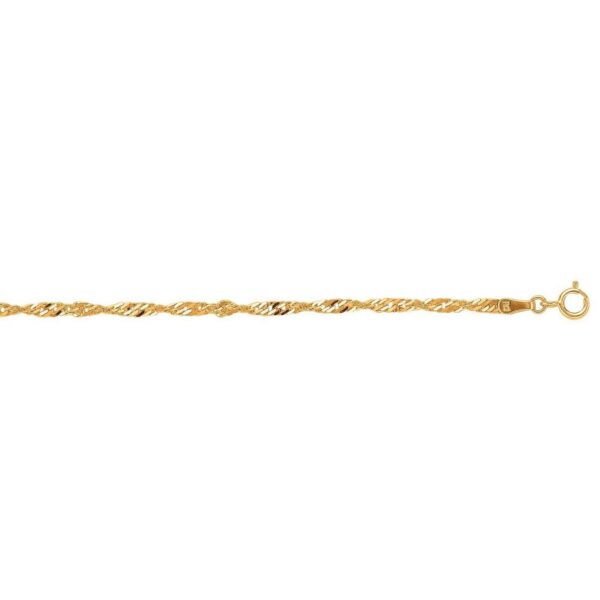 10k Yellow Gold Singapore Bracelet (2.20 mm) - alternate view 2