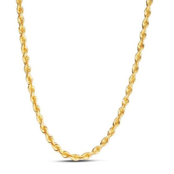 14k Yellow Gold Light Rope Chain (4.3 mm) - alternate view 2