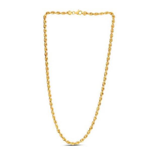 14k Yellow Gold Light Rope Chain (4.3 mm) - alternate view 3