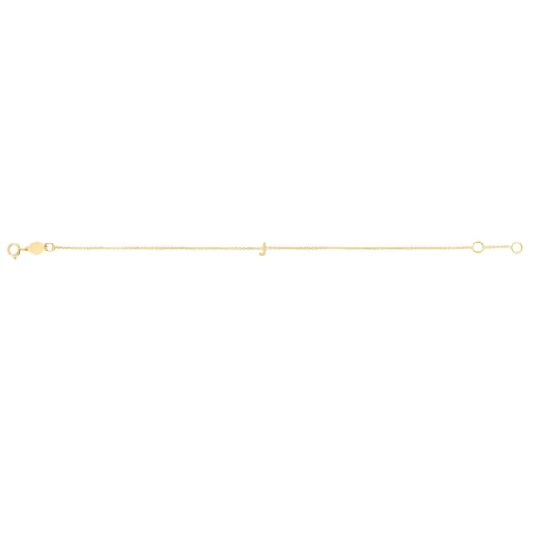 14K Yellow Gold Mini Initial J Bracelet - alternate view 2