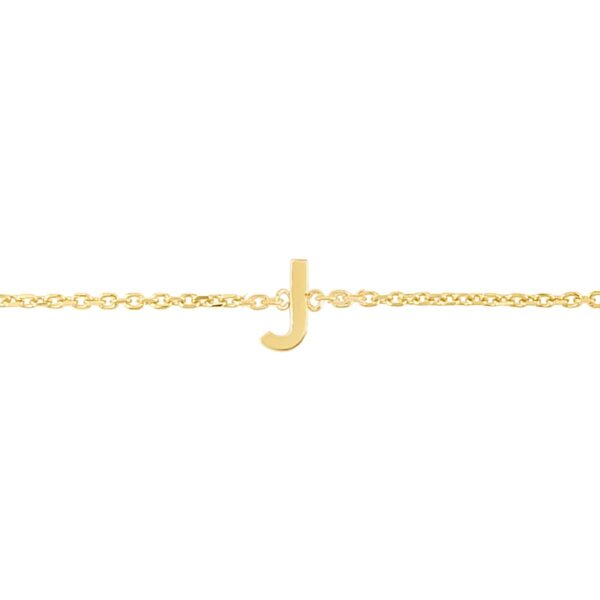 14K Yellow Gold Mini Initial J Bracelet - alternate view 3
