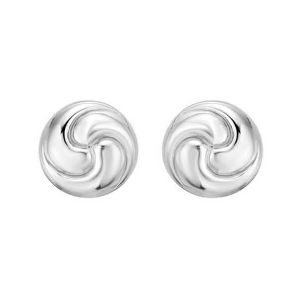 Sterling Silver Puffed Swirly Knot Stud Earrings - alternate view 2