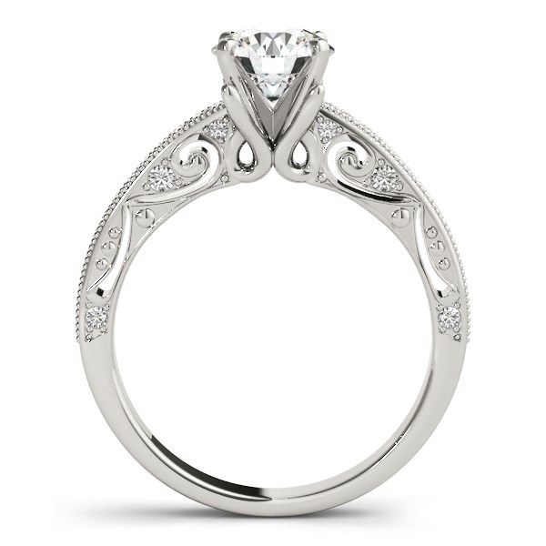 14k White Gold Antique Pronged Round Diamond Engagement Ring (1 1/8 cttw) - alternate view 2