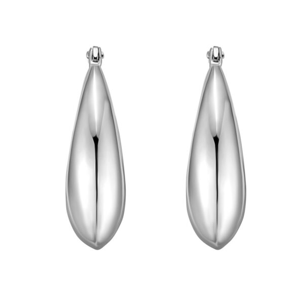Sterling Silver Sculptural Crescent Hoop Earrings - alternate view 2