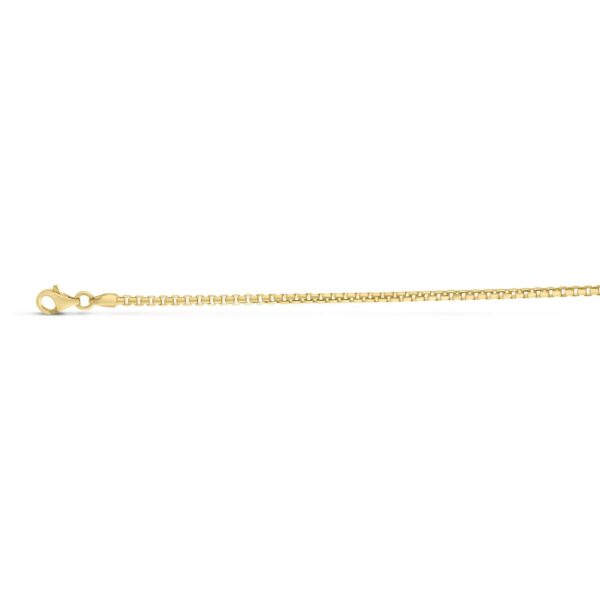 Sterling Silver Yellow Gold Plated Round Box Chain (2.10 mm) - alternate view 2