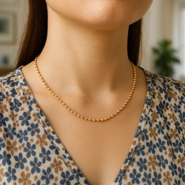 Moon Cut Bead Chain in 14k Yellow Gold (2.50 mm) - alternate view 4