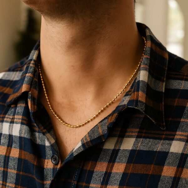 Moon Cut Bead Chain in 14k Yellow Gold (2.50 mm) - alternate view 5