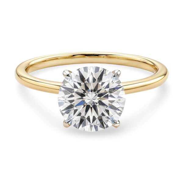 1 1/2 Carat Round Lab Grown IGI G/VS1 Diamond Solitaire Ring in 14K Yellow Gold - alternate view 3