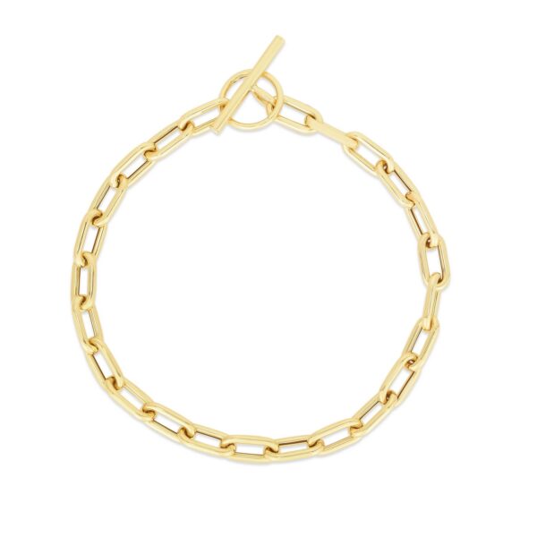 14K Yellow Gold Paperclip Toggle Bracelet - alternate view 2