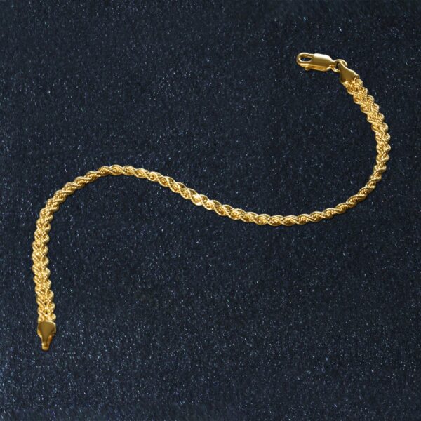 Double Rope Chain Bracelet in 10k Yellow Gold (2.10 mm) - alternate view 3