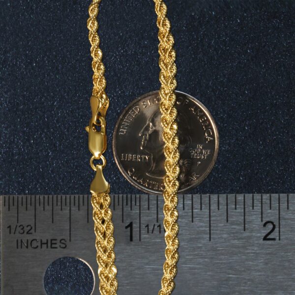 Double Rope Chain Bracelet in 10k Yellow Gold (2.10 mm) - alternate view 5