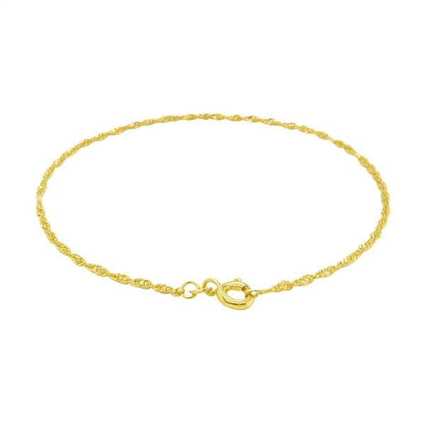 10k Yellow Gold Singapore Bracelet (1.50 mm) - alternate view 2
