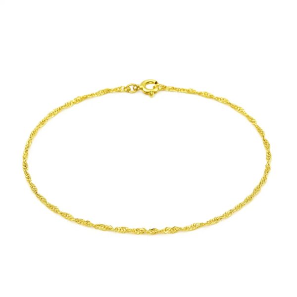10k Yellow Gold Singapore Bracelet (1.50 mm) - alternate view 3