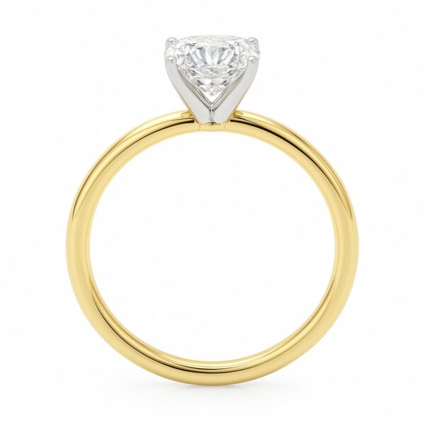 2 Carat Cushion Lab Grown IGI G/VS1 Diamond Solitaire Ring in 10K Yellow Gold - alternate view 4