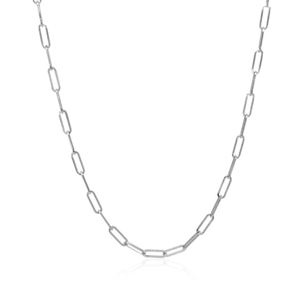 14K White Gold Delicate Paperclip Chain (2.10 mm) - alternate view 2