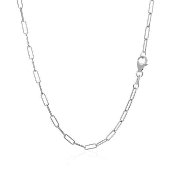 14K White Gold Delicate Paperclip Chain (2.10 mm) - alternate view 3
