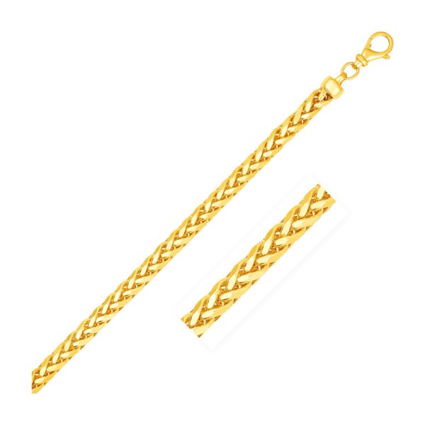 14k Yellow Solid Gold Diamond Cut Round Franco Chain (4.00 mm) - Yellow Gold
