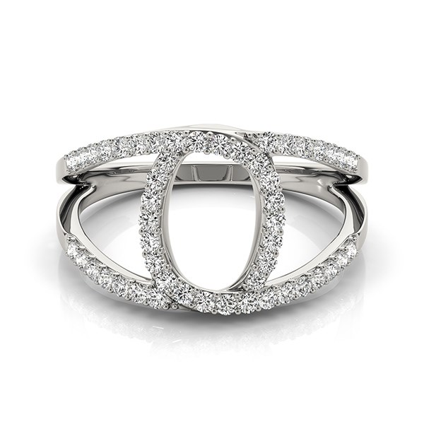 14k White Gold Diamond Loop Style Dual Band Ring (1/2 cttw) - alternate view 2
