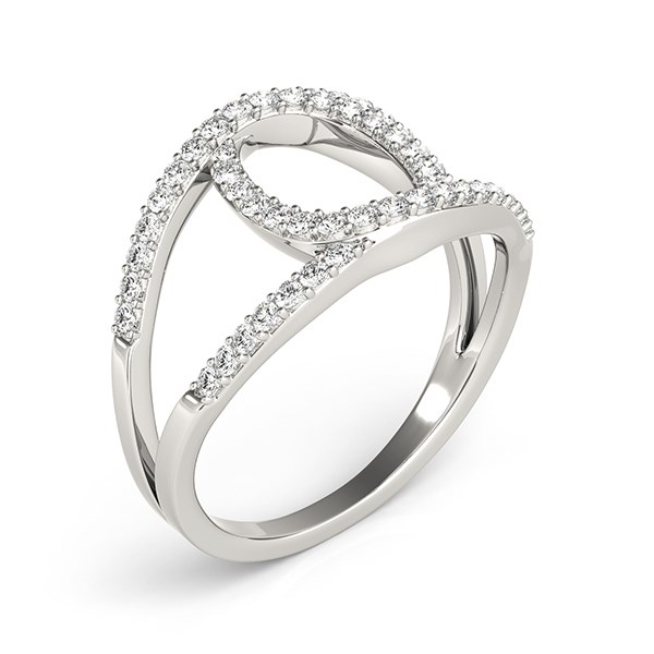 14k White Gold Diamond Loop Style Dual Band Ring (1/2 cttw) - alternate view 3