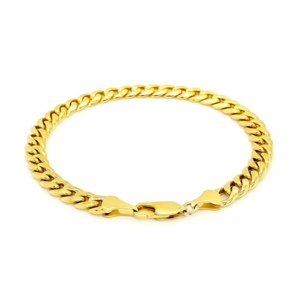 10k Yellow Gold Light Miami Cuban Bracelet (7.00 mm) - alternate view 2