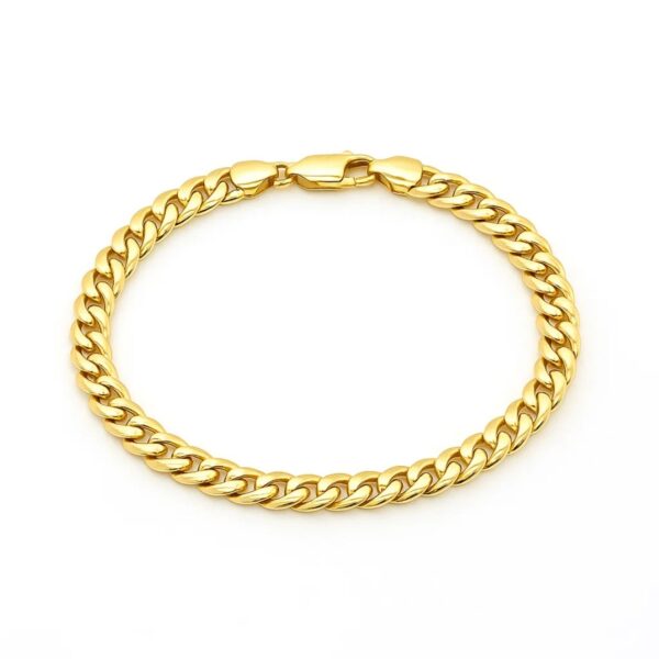 10k Yellow Gold Light Miami Cuban Bracelet (7.00 mm) - alternate view 3