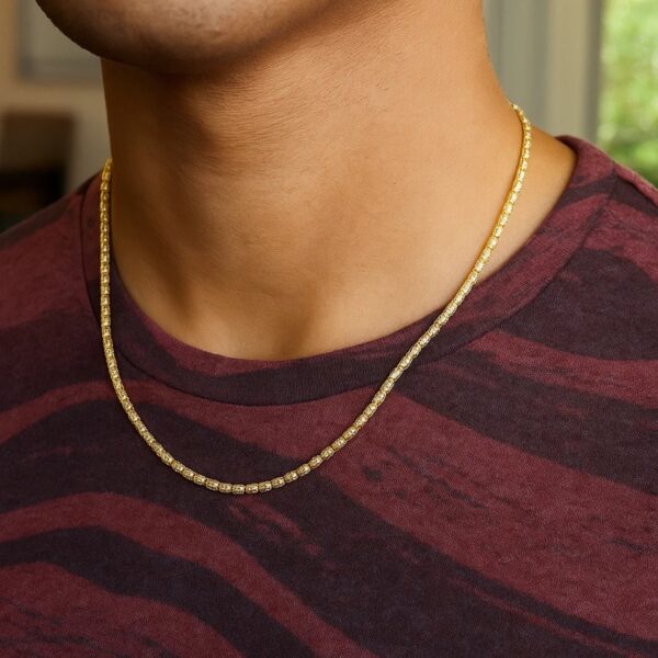 Ice Barrel Chain in 14k Yellow Gold (3.1 mm) - alternate view 5