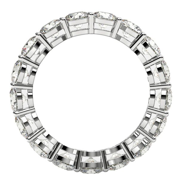 Round Cut Lab Grown Diamond Eternity Ring in 14k White Gold (3 cttw FG/VS2) - F-G - alternate view 3