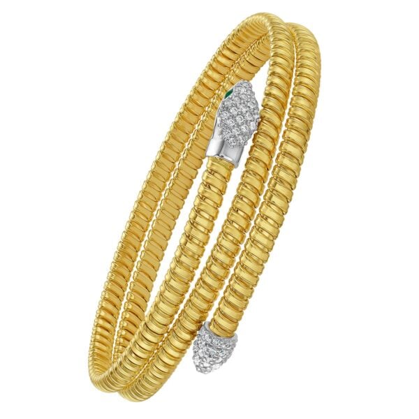 14K Yellow Gold Snake Style Tubogas Bangle (3.90 mm) - I