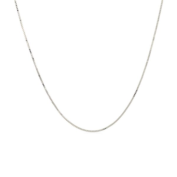10k White Gold Classic Box Chain (0.45 mm) - alternate view 2