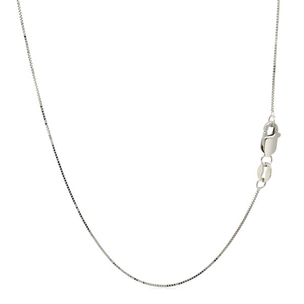 10k White Gold Classic Box Chain (0.45 mm) - alternate view 3