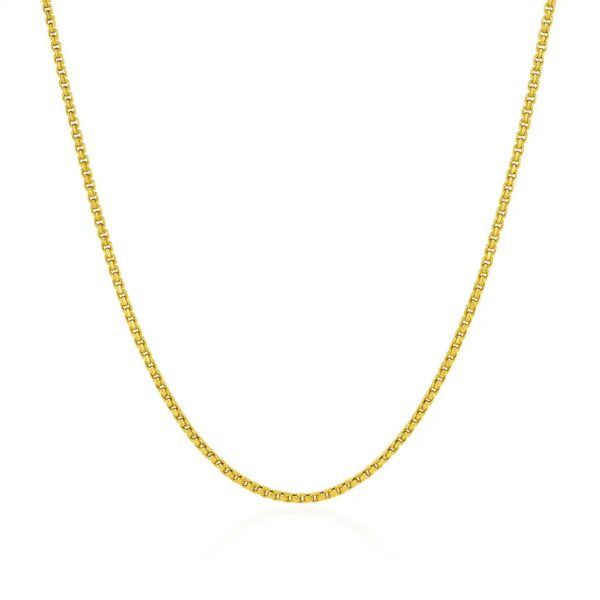 14k Yellow Gold Round Box Chain (1.3 mm) - alternate view 2