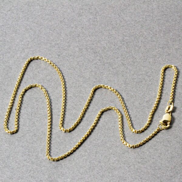 14k Yellow Gold Round Box Chain (1.3 mm) - alternate view 5