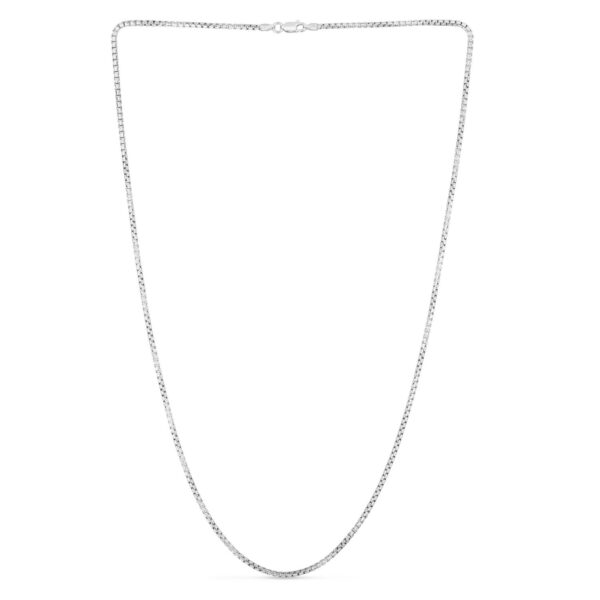 Sterling Silver Rhodium Plated Rockstar Cut Round Box Chain (1.90 mm) - alternate view 2