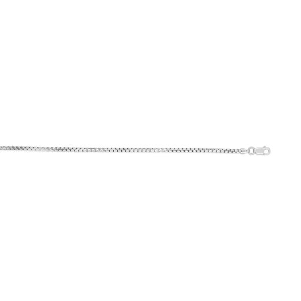 Sterling Silver Rhodium Plated Rockstar Cut Round Box Chain (1.90 mm) - alternate view 3